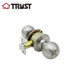 TRUST 3872-SS Grade 3 SS304 Privacy Cylindrical Knob Lock With Keys For Bathroom Room
