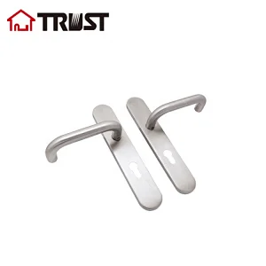 TRUST TP01-R72EUTH001SS Hollow Stainless Steel Lever Type Door Handle with Plate