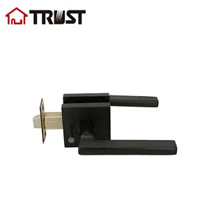 TRUST ZH036S-BK-MB Black Door Knobs Privacy Function Without Keys, Bedroom Bathroom Door Knobs Interior for Left or Right Handed Doors, Modern Door Levers