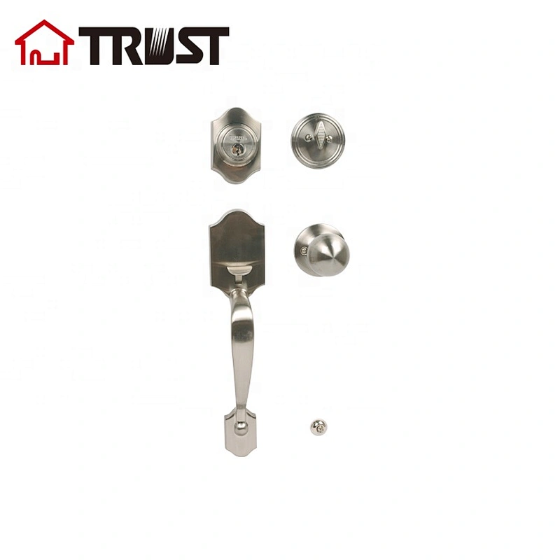 TRUST 8531-K87-SN Solid Brass Strong Handle Lockset with Brass cylinder