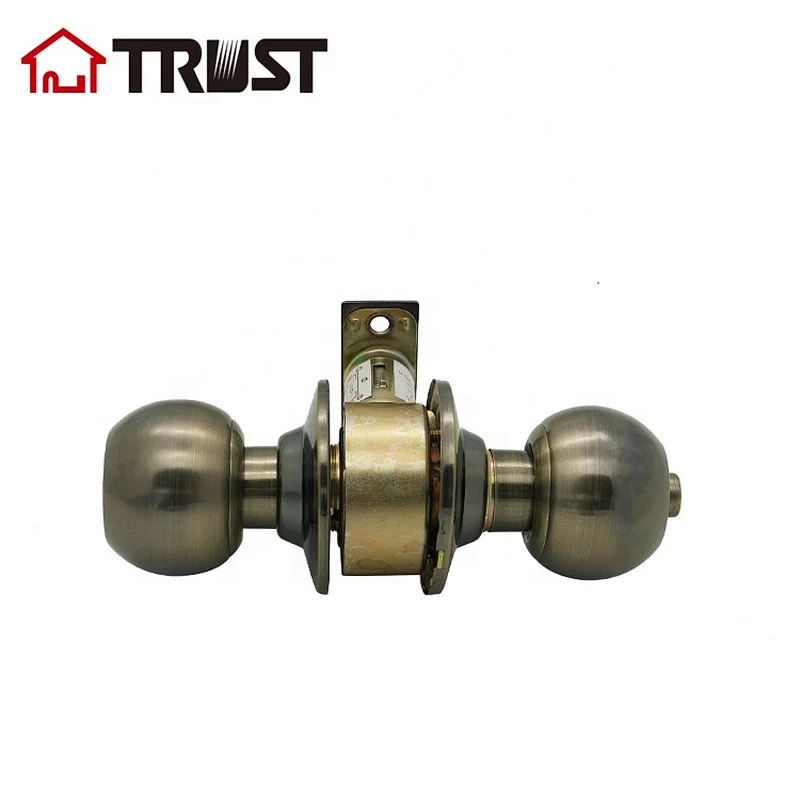 TRUST 3871-AB ANSI Grade 3 Cylindrical residential Entrance Ball Knob Lockset Door Lock