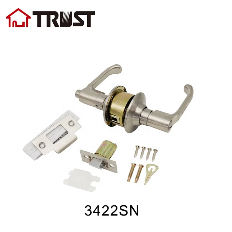 TRUST 3422-SN ANSI Grade 3 Bath Handle Privacy Lever handle Satin Nickel Finish Lockset