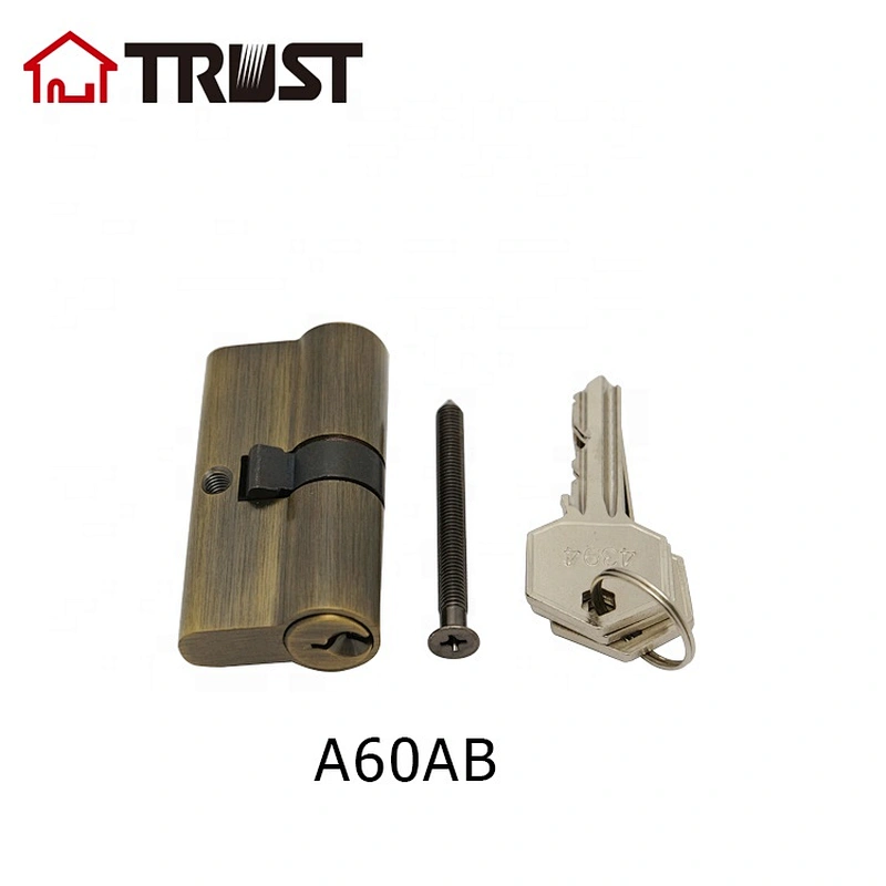 华信A60-AB 双开系列欧标锁芯 普通匙电脑匙葫芦纯铜房门锁芯