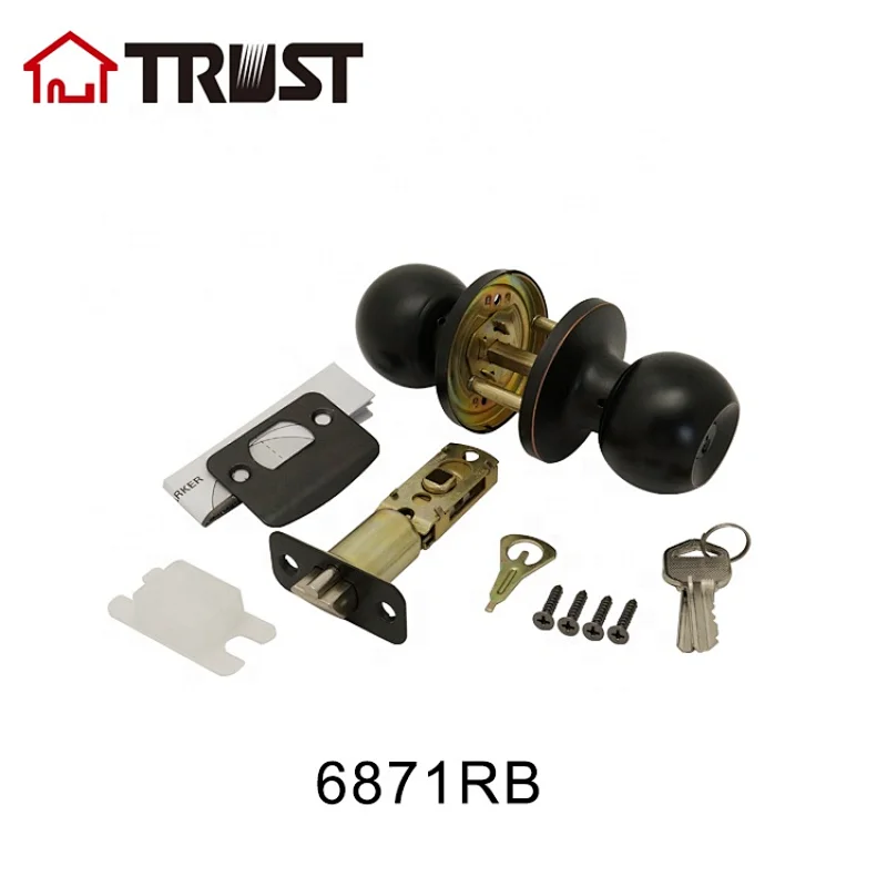 TRUST 6871-RB  Tubular ANSI Grade 3  ORB Finish Entry Knob Lock
