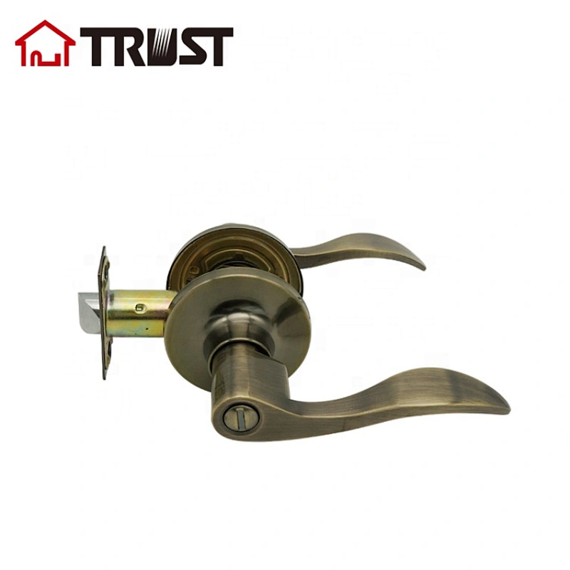 TRUST 6462-AB ANSI Grade 3 Tubular Lever Lock Bathroom Function In Antique Brass Finish