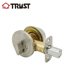 华信7351-SS系列不锈钢呆锁闭锁单头门锁辅助锁圆形锁盖 厂家批发