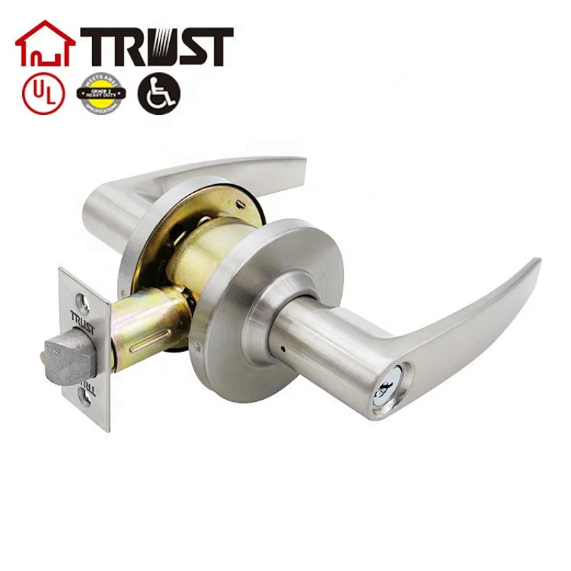TRUST 4484-SN Dynasty Hardware Commercial Keyed Storeroom Lever, Satin Nickle
