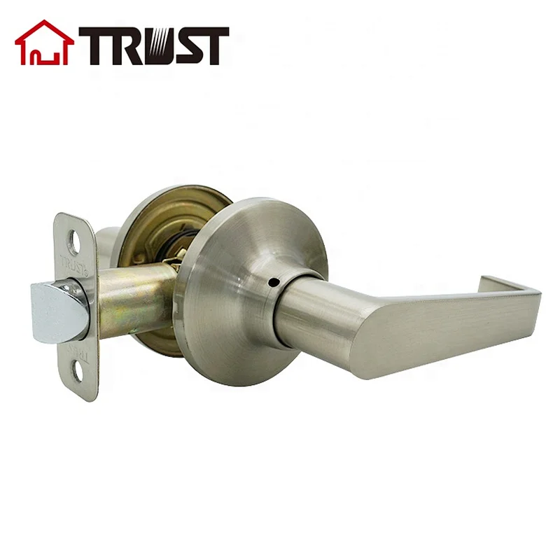 TRUST 6433-SN  Hot Sell Grade 3 Residential Tubular Door Lock In Satin Nickel Finish Passage Lever Lock