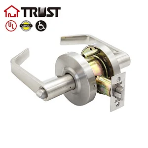 4571-SN Grade 2 Commercial Duty Cylindrical Lever Lockeset, UL Rated, Satin Nickle US26D (Bedroom)