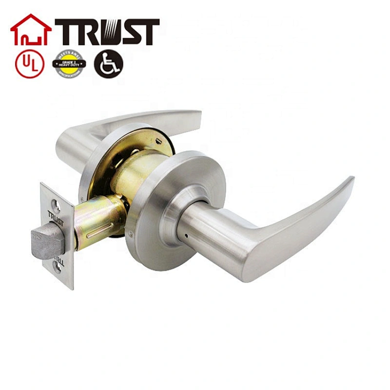 TRUST 4483-SN Lever Lock Grade2 US15 Commercial Door Lock Satin Nickel Finish