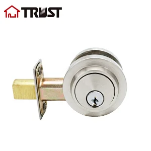 TRUST 4381-R-SN Round Rose High Security Stainless Steel Lock Grade 2 Single Deadbolt