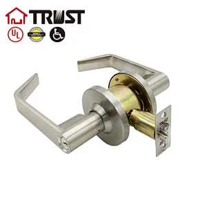 TRUST 4478(F80)-SC Heavy Duty Designer Commercial Leved Door Handle (Satin Chrome, 26D) Grade 2 Industrial Door Handle - UL 3 Hour Fire Rated