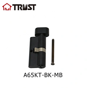 TRUST A60-MB-T01Black Color 5 Pin Cylinder brass security Euro profile lock cylinder  with thumb turn
