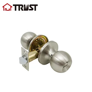 TRUST 6872-SS ANSI Grade 3 Tubular Knob Door Lock Brass Cylinder