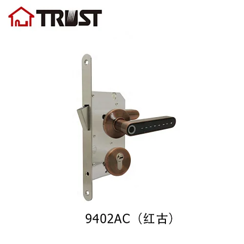 TRUST9402-AC Smart Lock Fingerprint Door Lock, Keypad Deadbolt Lock Keyless Entry Door Lock Deadbolt, Front Door Lock with Key, Fingerprint Lock for Door, Antique Copper