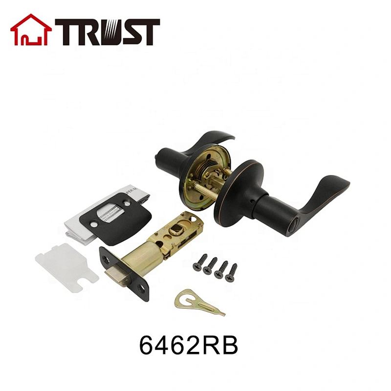 TRUST 6462-RB  ANSI Grade 3 Hot Sale Bathroom Lever Lock Privacy Black Door Handle Lock