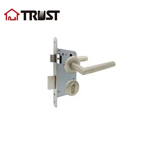 TRUST TH003-SS-7255-70KT SS304 Tube Door Lock With Mortise Lock 7255 and Key-Turn Cylinder