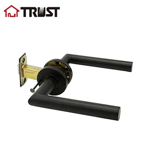 TRUST TH003-BL-BK  Bathroom Tube Lever Handle Privacy Door Lock Black Color Handle