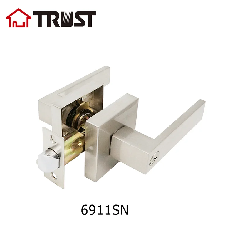 TRUST 6911-SN Original factory interior door security lock entrance handle set handles black in low price