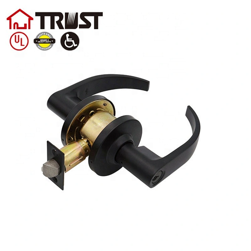TRUST 4491-MB ANSI Dynasty Hardware Commercial Keyed Office Entry Lever, Matt Black Finish