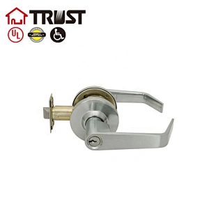 TRUST 4478 E(F87)-SC Heavy Duty Designer Commercial Lever Door Lock (Satin Chrome, 26D) , Grade 2 Industrial Door Handle - UL 3 Hour Fire Rated