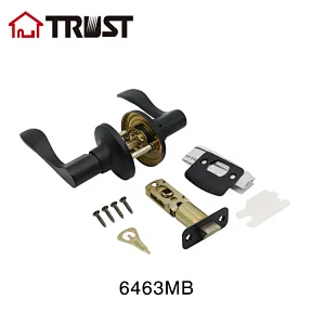 TRUST 6463-MB Ansi Grade 3  Passage Black Door Handle Tubular Lever Handle Lock