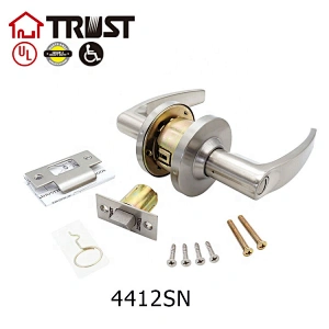 TRUST 4412-SN Heavy Duty Grade 2 Commercial Cylindrical Bedroom Lever in Satin Chrome