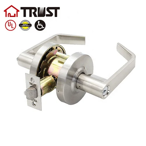 4571-SN Grade 2 Commercial Duty Cylindrical Lever Lockeset, UL Rated, Satin Nickle US26D (Bedroom)