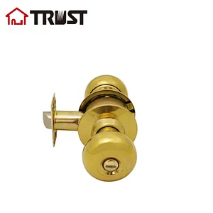 TRUST 3352-PB  Double Sided Washroom Bathroom Door Lock Knob Cylindrical Knob Lock For Wooden Door