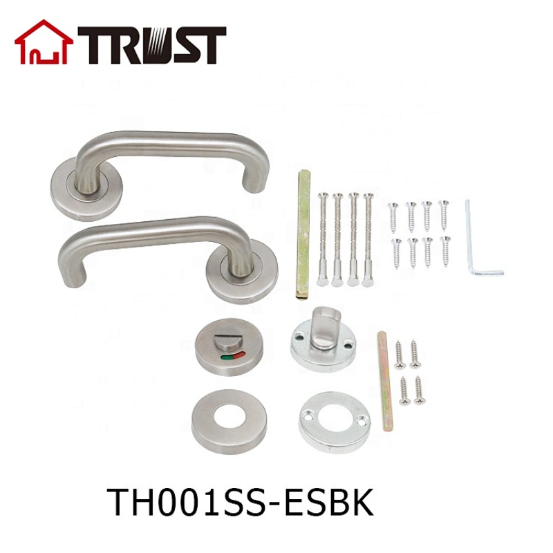 华信TH001-SS-ESBK 304不锈钢执手锁 欧标分体锁机械门锁 简约室内房门浴室卫生间门锁