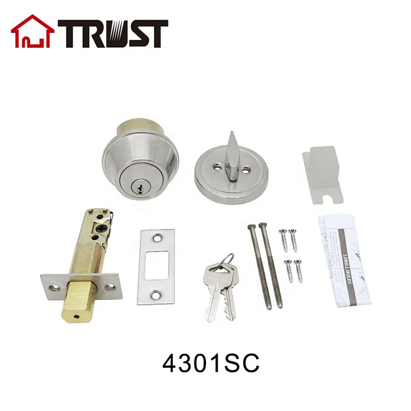 TRUST 4301-SC Commercial Heavy Duty Deadbolt Single Open ANSI Grade 2 Commercial Door Lock