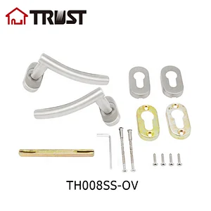 TRUST TH008-SS-OV  Euro Standard Hollow Door Lock Oval RoseTube Door Handle