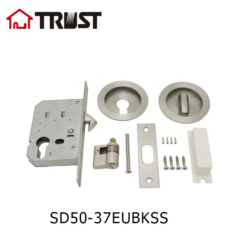 TRUST SD50-37EUBKSS  Bathroom Sliding Cavity Door Lock With Cylinder