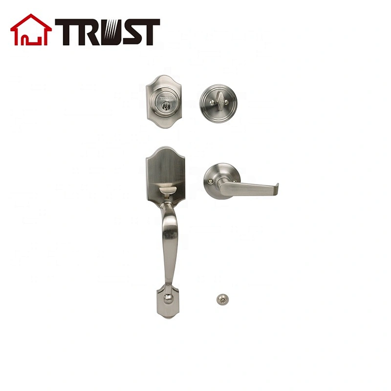 华信8531-L43-SN 厂家直供铜材质室内门美式大拉手套锁 大门锁具