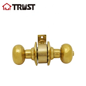 TRUST 3351-PB  Cylindrical Knob Lock  ANSI Grade 3 Entry Door Lock For Wooden Door