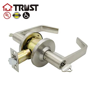 TRUST 4478(A)-SN Heavy Duty Designer Commercial Lever Door Lock (Satin Nickle, 26D) Grade 2 Industrial Door Handle - UL 3 Hour Fire Rated