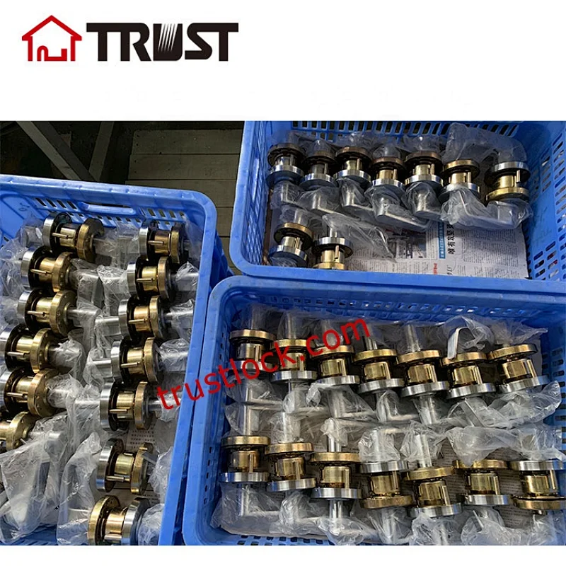 TRUST 3491-SN Brushed Satin Nickle Interior Door Handle Entry Lock Lever Leverset