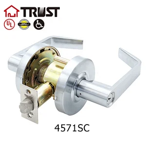 TRUST 4571-SC Dynasty Hardware Grade 2 Commercial Duty Door Keyed Lever Lockset, Satin Chrome Finish