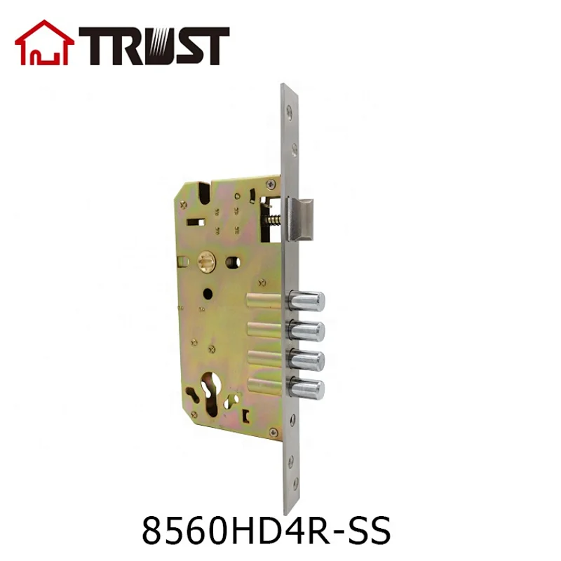 TRUST 8560HD-4R-EU-SS  High security 4 Bolt Mortise lock body Center 85 x Backset 60mm Euro Hole
