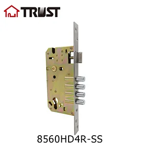 TRUST 8560HD-4R-EU-SS  High security 4 Bolt Mortise lock body Center 85 x Backset 60mm Euro Hole