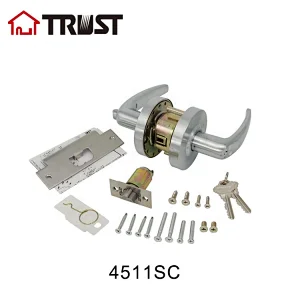 TRUST 45 Series Dynasty Hardware Grade 2 Commercial Duty Office Door Keyed Lever Lockset, Satin Nickle Finish