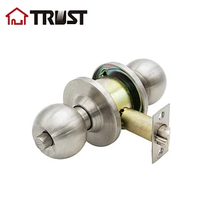TRUST 3371-SS ANSI Grade 3 Cylindrical 60mm Backset Latch Cylindrical Door Knob Lock