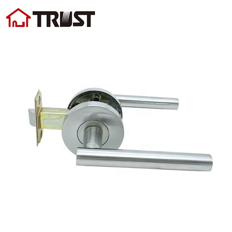 ZH027 PS-SC- Contemporary / Modern Door Handles / Levers  Passage in Satin Chrome Finish