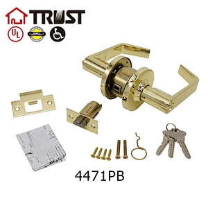 华信4471-PB 美标二级重型执手锁 锌合金美式室内房门锁卫浴锁具