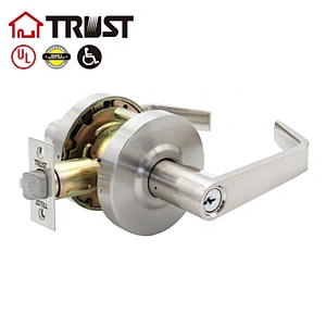 4571-SN Grade 2 Commercial Duty Cylindrical Lever Lockeset, UL Rated, Satin Nickle US26D (Bedroom)