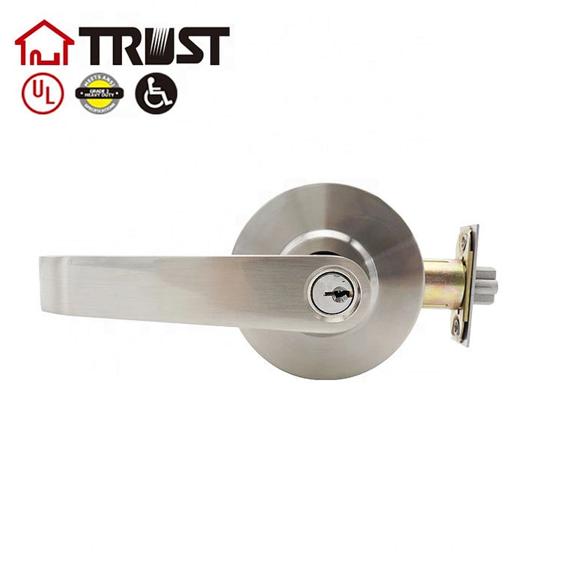 TRUST 4578(F80)SNTRUST 4578-E(F87)SN  Master Lock Keyed Entry Door Lock, Commercial Lever Style Handle, Satin Nickle, SLCHKE26D