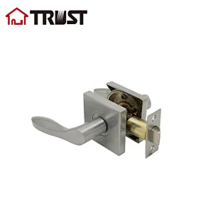 Hall/Closet Lever Handle Lock Satin Chrome Finish--Heavy Duty Door Lock Handle in Silver for Passage Door,ZH028S PS -SC