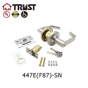 TRUST 4478 E(F87)-SN Heavy Duty Designer Commercial Lever Door Lock (Satin Nickle, 26D)Grade 2 Industrial Door Handle - UL 3 Hour Fire Rated