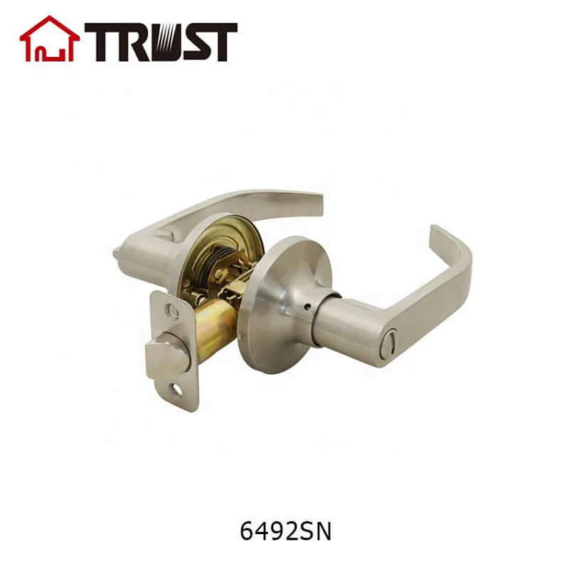 TRUST 6492-SN ANSI Grade 3 Privacy Function Satin Nickel Lever Handle For Interior Doors Door Lock