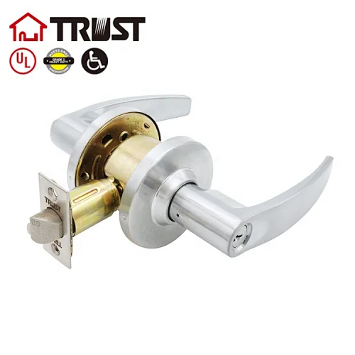 TRUST 4411-SC Heavy Duty Grade 2 Commercial Cylindrical Entrance Lever in Satin Chrome